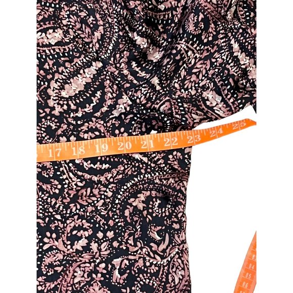 Vince Camuto Womens Size Large Purple Paisley Ruffled Bell Sleeve Popover Blouse - Picture 9 of 13